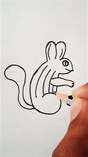 how to draw squirrel drawing with number 6 #shorts #art #drawing
