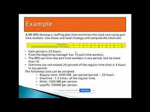 aggregate planning with overtime II Aggregate plan with chase and level strategy