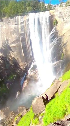 Vernal Fall is one of Yosemite National Park’s most iconic waterfalls, dropping 317 feet (97 meters)