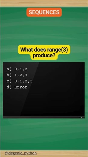 python quiz on sequences 14. Range function explained!