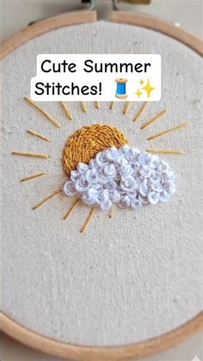 5 Easy Summer Mini Embroidery Ideas💡#shorts #diy #art #cute