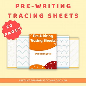 Pre-writing Tracing Worksheets: Fine Motor Skills Practice (PDF Download) - Etsy Canada