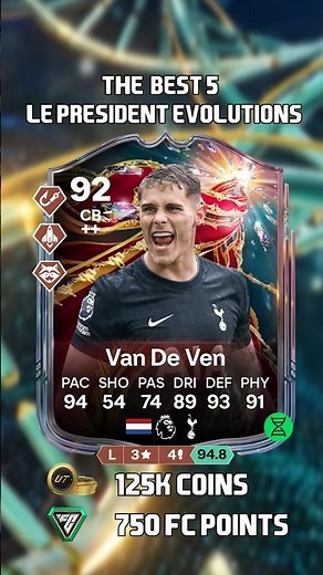 The Best 5 Le Président Evolutions in FC 26 🔥🔥 VDV looks broken lol #shorts #evolution #tots #fc26