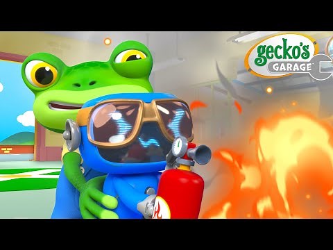 Watch Out! Fire in the Garage | Gecko's Garage | Trucks For Children | Cartoons For Kids