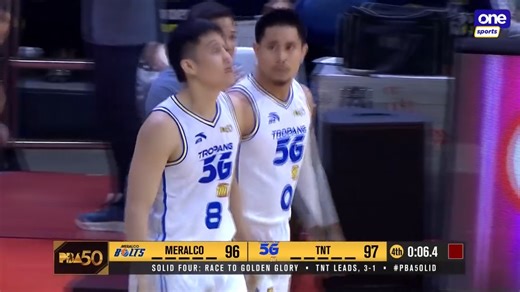 KONEKTADO HANGGANG DULO 📶 The TNT Tropang 5G spoiled the Meralco Bolts’ furious fightback and survived a heart-stopping ending to punch their ticket to the Finals of the PBA Season 50 Philippine Cup! #PBA50 #PBA50LID | One Sports