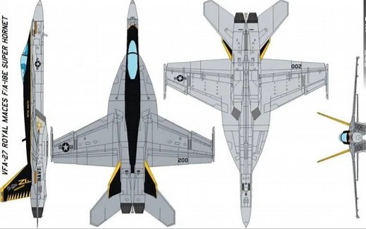 美国F/A18超级大黄蜂战斗机介绍 性能详解 3D动画演示工作原理 双座双发舰载机多用途f18战机