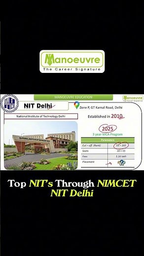 Top NITs & IIITs Through NIMCET 🚀 All About NIT Delhi