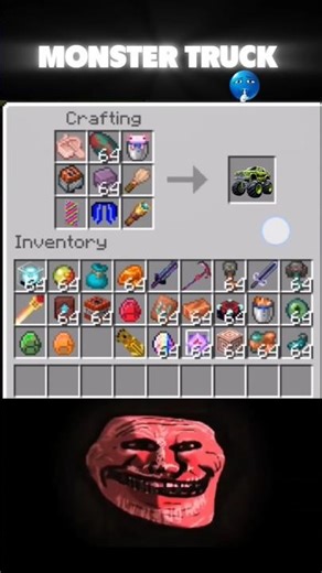 Minecraft me Craft a Monster Truck 😲 #minecraft #mcpc #shorts