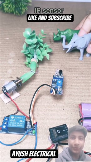 sensor and relay auto sensor #project #experiment #dcmotor