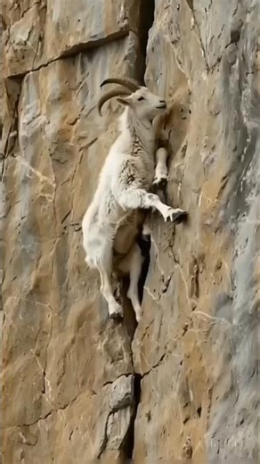 How Do Mountain Goat's Climb Steep Cliffs? #goat #goats #mountaingoat #ytshorts