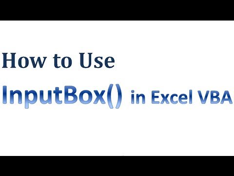 Excel VBA Tips n Tricks 46 How to Use InputBox