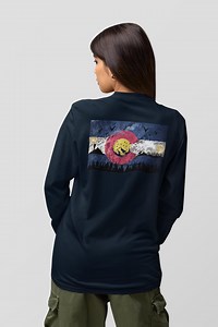 Rustic Colorado Flag Long Sleeve Tee: Mountain Wilderness Shirt - Etsy