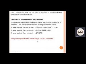 9. Calculating the uncertainty in the y-intercept