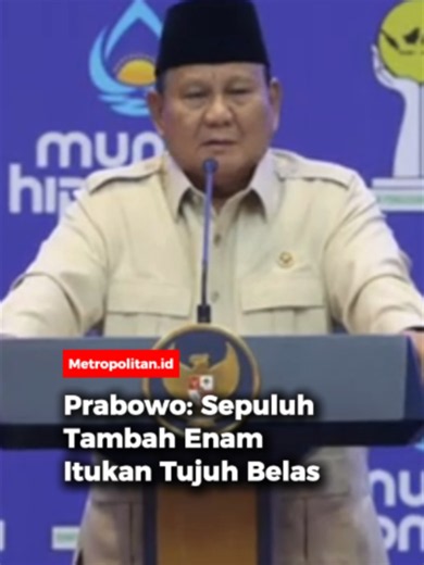 Presiden Prabowo Subianto mencuri perhatian saat membuka Musyawarah Nasional (Munas) HIPMI di Lampung, Rabu (10/6/2026). Di awal pidatonya, Prabowo sempat mengaitkan tanggal pelaksanaan acara dengan angka yang dianggap memiliki makna khusus baginya. Ia sempat menyebut tanggal 10 dan bulan 6 jika dijumlahkan menjadi 17. Pernyataan tersebut langsung mengundang tawa peserta yang hadir. Menyadari kekeliruannya, Prabowo pun segera memperbaiki hitungannya sambil tetap melanjutkan pidato dengan santai.