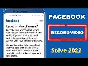 How to solved record a video off yourself | Facebook video selfie verification 2022
