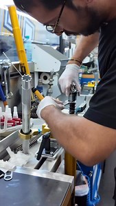 Precision in every detail — close-up of a Moto2 front fork, engineered for speed and control. #ohlins #suspension #ohlinsequipped #moto2 #motogp | Öhlins Racing - Motorcycle