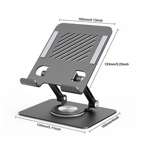 RAOYI Tablet Stand for Desk, Adjustable & Foldable Tablet Holder, Compatible with Tablet/Pad/Phone and More, Black