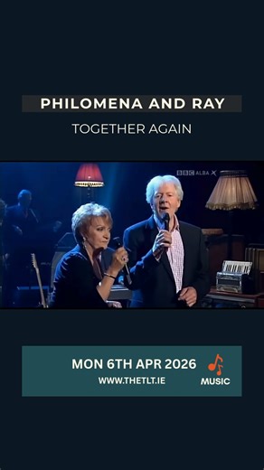 🤠🎶 PHILOMENA BEGLEY & RAY LYNAM – LIVE 🎶🤠 Two true legends of Irish Country music come together on the “We Go Together” Tour. With over six decades at the top and countless No.1 hits, this is a rare chance to see Country Music royalty on stage. 🎤 Featuring classic duets including My Elusive Dreams & We Go Together�⭐ Special Guests: Mick Flavin & John McNicholl 📅 Mon 6th April 2026� 🎭 TLT Theatre, Drogheda� 🎟️ Early booking advised https://thetlt.ticketsolve.com/shows/1173661457/events #T
