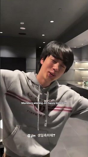 Taehyung, Namjoon and Jhope wishing Jin happy birthday 💓