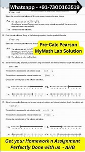 Precalculus HW Set 8 Solution | Pearson MyMathLab Step-by-Step Help