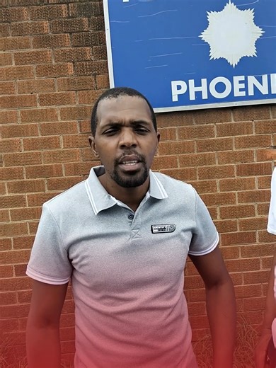 KZN e-hailing Council's Secretary General Sithembiso Khanyezi out side SAPS Phoenix updating the media on outcomes of the meeting with SAPS