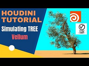 simulating Speed Tree in Houdini Vellum, Render in V-Ray, file included