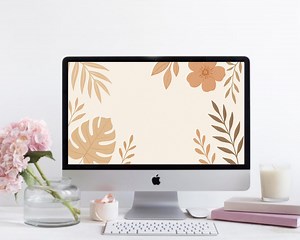 Boho Floral Computer Wallpaper: Neutral Minimalist Design (digital Download) - Etsy Canada