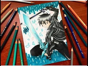 Speed Drawing - KIRITO (Sword Art Online) [HD]