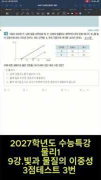 2027학년도 수능특강 물리1 9강.빛과 물질의 이중성 3점테스트 3번 문제 #물리1#광전효과#문턱진동수