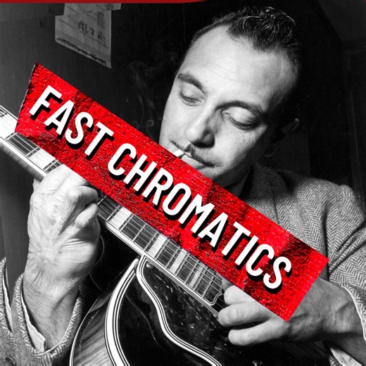 DW Scores | 🎸 Spicy chromatic descent by Django Reinhardt — turning a raw, all-chromatic run into something elegant by placing it over the II chord,... | Instagram