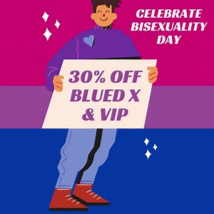 1.4K views · 42 reactions | Celebrate Bisexuality Day  Wednesday, September 23rd, with special one-day-only savings on Blued X & VIP! If you missed our weekend bi-day-deal don't miss your one last chance to save on the best that Blued has to offer  Blued.onelink.me/m4dQ/BluedIG | HeeSay | Facebook