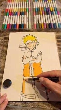 ASMR Drawing Naruto with acrylic pen sounds to feel sleepy