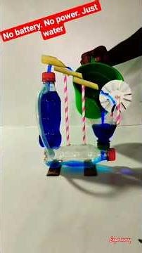 😱 No Motor, Just Water Power! DIY Turbine Spins Crazy 💧#shorts #waterfountain #scienceproject #tech