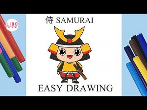 How to Draw a Samurai 侍 for Kids Cute & Easy Step by Step Drawing #lidoartworks
