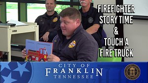 FIREFIGHTER STORYTIME & TOUCH A FIRE TRUCK! Watch Franklin Firefighter Jayce Pickle read "Fire Engine Man" by Andrea Zimmerman and David Clemesha at the Williamson County Public Library earlier today on October 8, 2024. Join us again on Thursday, October 10th, for two 30-minute presentations at 10 AM and 10:45 AM with more guest readers from the Franklin Fire Department. Explore firefighting gear and get up close with a real fire truck in the parking lot afterward! Don’t miss it! #CityofFranklin