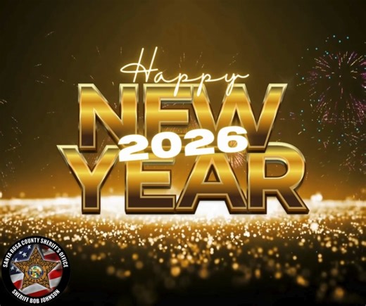 🎆Happy New Year 2026! 🎆 As we welcome a new year, we reflect on the strength and resilience of our community. Your trust allows us to serve with dedication, and together we’ve made Santa Rosa County safer for all. May the New Year bring peace, prosperity, and joy to every home. Our deputies, dispatchers, and staff are here 24/7, 365 days a year, committed to keeping you safe. 🚔💙 Here’s to a happy, healthy, and safe 2026! | Santa Rosa County Sheriff's Office FL