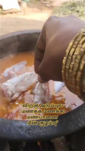 #விறகு அடுப்புல மணக்க மணக்க மண்பானை மீன் குழம்பு 😋