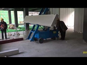 Installing 6 meters ALC wall panel, EPS panel ACOTEC wall panel via wall panel installation machine