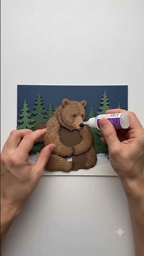 🐻 Amazing Paper Mother Bear Craft | Easy 3D Forest Paper Art DIY ✂️🌲