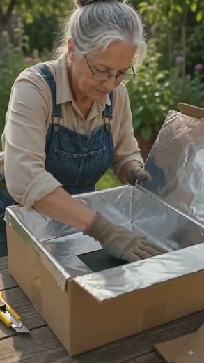 I Built a Solar Oven Out of a Cardboard Box #diy #shorts
