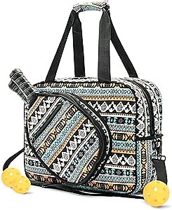 Pickle Ball Bag Tote for Women, Pickleball Bags for Women and Men Gift, Crossbody Sling Pickleball Bag for Ladies