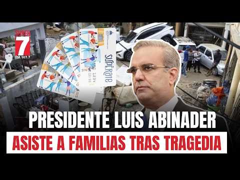 President Abinader, accompanied by the Supérate program, assists families after tragedy caused by...