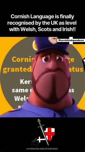 Cornish Independence on Instagram: "The Cornish language, Kernewek, will be recognised alongside Welsh, Irish Gaelic and Scots Gaelic after the UK government recommended it for Part III status, the highest level of protection under European treaty, soon to be recognised by the EU. This comes with a wealth of benefits, including much needed increased funding and awareness for Cornish lessons in every level of education, bilingual texts in administrative authorities and the right to use our langua