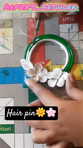 Molded clay hair pin DIY📌😍 #artandcraft #craftideas