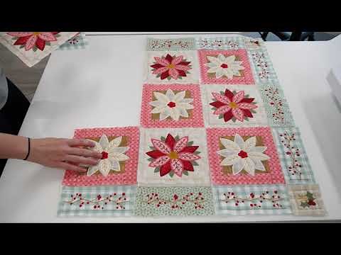 How to Sew a Poinsettia Blocks Christmas Quilt Sew - Along