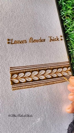 Easy Leaf Border Mehndi Design | Perfect Leaves Border Trick for Beginners #mehndi​ #art #shorts