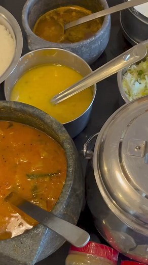 5.8K views · 89 reactions | A late post today. Some outside work in this hot hot sun. But I love the sun, so no complaints. Onward to work and that’s that. Menu was radish sambar, left over rasam, cabbage peas thoran, Keerai Karuvadam, salad, moringa podi for rice tasting before packing the new batch. Enjoy the summer sun ! #mylaporekitchens #breakfast #meals #menu #vegetarian #vegetarianfood | Mylapore Kitchens- Homemade & Authentic | Facebook