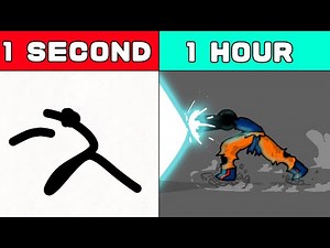 Stickman DRAGON BALL animation 1 second vs 1 hour ‪@flipaclip‬