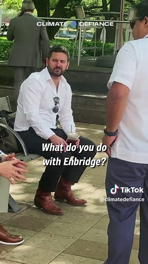 Enbridge has been destroying the planet since the 1940s. In fact it is responsible for more than 1,000 spills between 1999 and 2013 alone. That = 7.4 million gallons of oil. And much of it on and near Anishinaabe lands — territories where Indigenous people have hunted, harvested wild rice, for centuries upon centuries. So we bird dogged Enbridge staff on the street at CERAWeek, while these companies were all in town to sit on panels, network over fossil-fuel-bought booze, and congratulate themse
