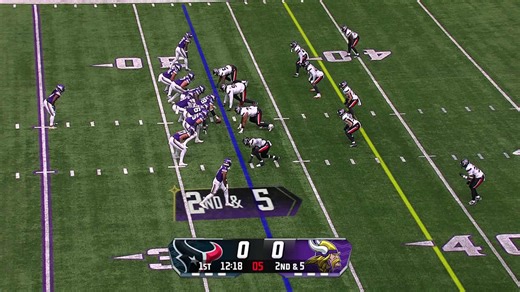 McCarthy's 19-yard laser connects with a diving Addison inside Texans' territory